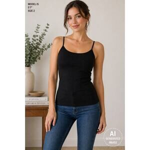 Torrid Black Cami Tank Top Stretch Cotton Spandex Size 2 plus size 18-20